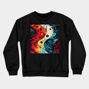 Abstract Swirls and Waves Effect illustration Crewneck Sweatshirt